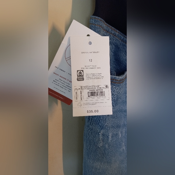 NWT Sz 12 Over Belly 90's Straight Leg Maternity Ankle Jeans - Isabel Maternity - Picture 7 of 15